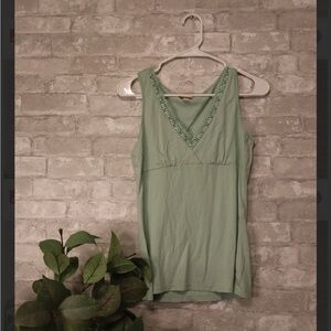 Elegant Green Sleeveless Top